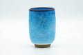 Japanese Teacup - Sky Blue Shino Glazed Yunomi - 275ml - front view of the sky blue shino glazed cup