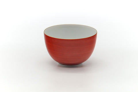 Tezumi — Japanese Teacup - Red Gold Bird Porcelain Yunomi - 175ml — front view from another angle