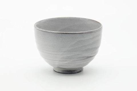 Tezumi — Japanese Matcha Bowl - Milky White Drip-Glazed Chawan - 450ml — front view from another angle