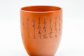 Tezumi — Japanese Teacups - Pair of Calligraphy Engraved Tokoname-yaki Yunomi - 120ml — top-down view of the interior