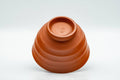 Tezumi — Japanese Teacups - Set of 3 Horizontally Sculpted Tokoname-yaki Yunomi - 90ml — tipped to show the interior