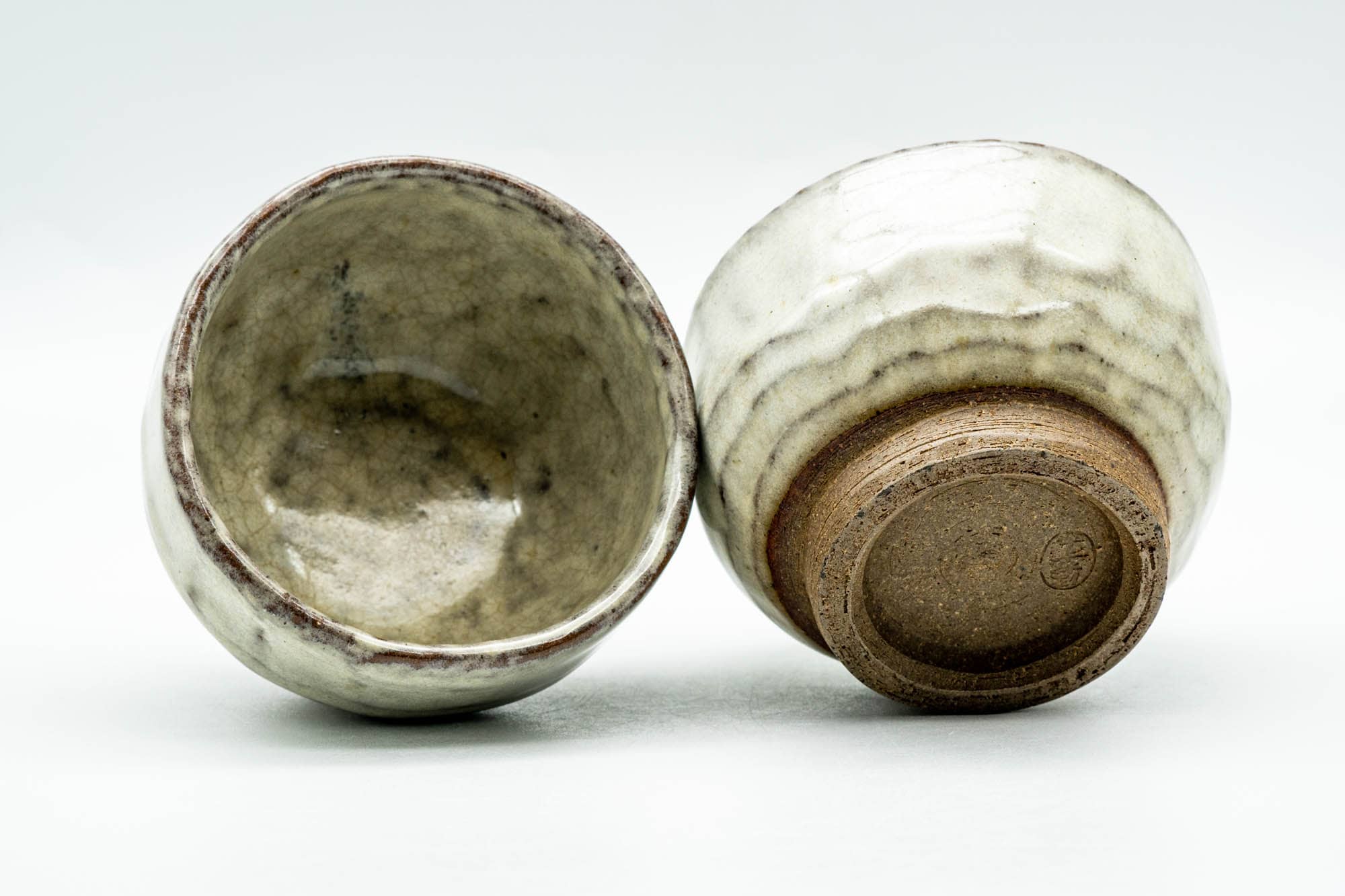 Japanese Teacups - Milky Beige Glazed Wabi-Sabi Yunomi - 100ml