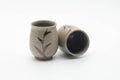 Tezumi — Japanese Teacups - Pair of Long Grass Grey Glazed Karatsu-yaki Meoto Yunomi - 250ml — three-quarter view