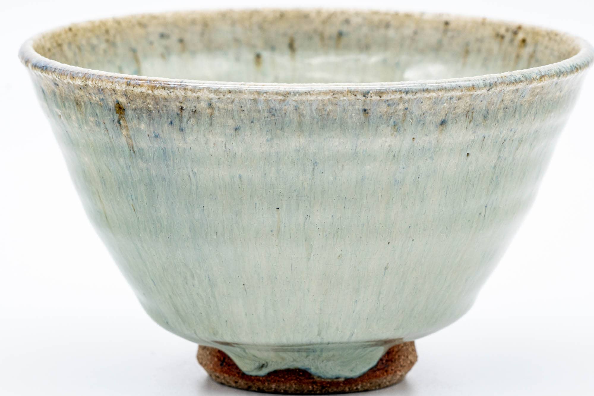 Japanese Matcha Bowl - Sage Hare's Fur Drip-Glazed Chawan - 450ml