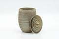 Japanese Teacup - Speckled Olive Green Spiraling Lidded Yunomi - 125ml - Tezumi