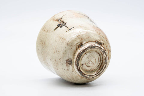 Japanese Matcha Bowl - 平安西山 Heian Nishiyama - 西山窯 Nishiyama Kiln - Kohiki Glazed Cranes Kiyomizu-yaki Chawan - 250ml