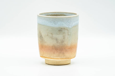 Japanese Teacup - Beige Pink White Weathered Hagi-yaki Yunomi - 160ml
