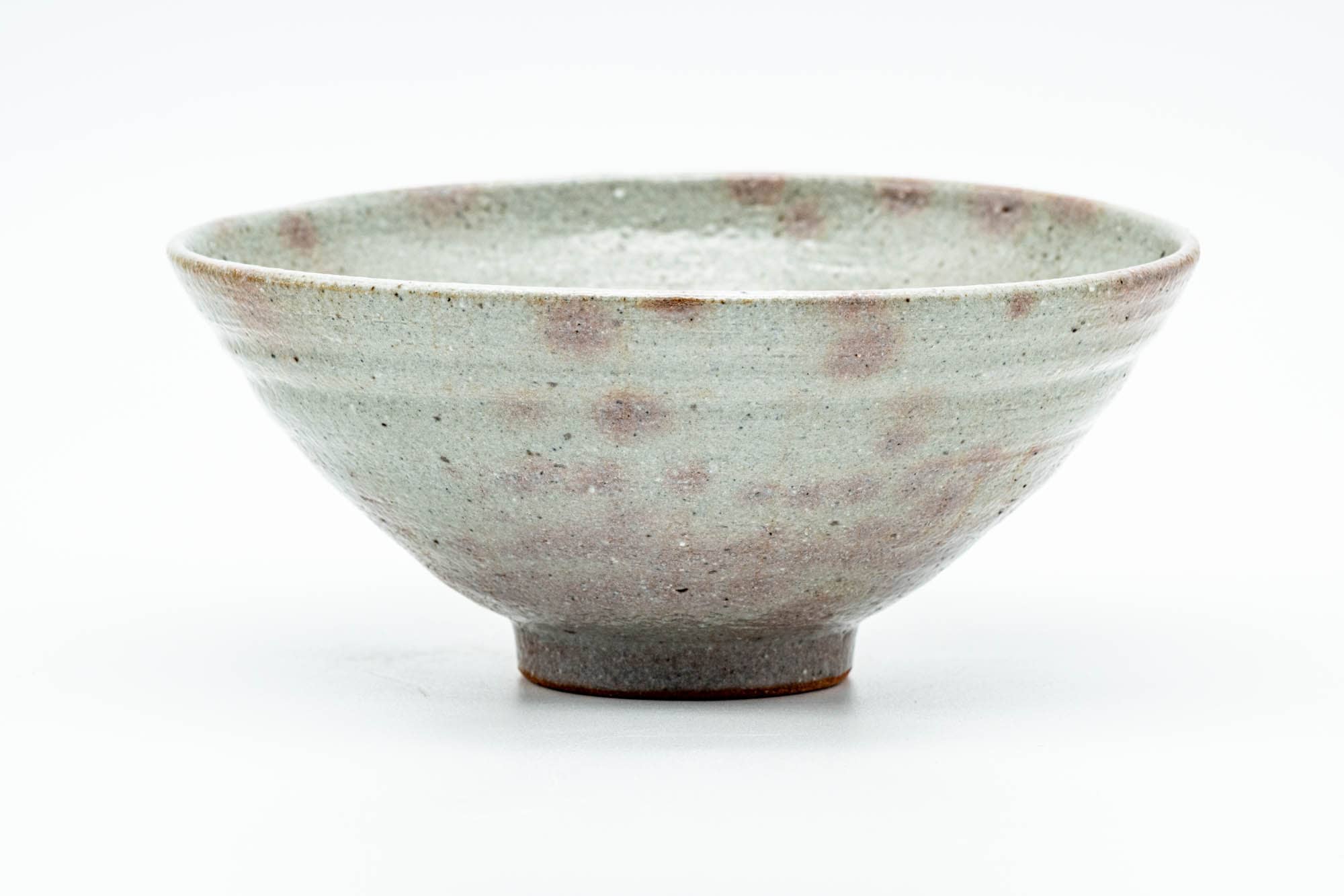 Japanese Matcha Bowl - Grey Gohonte Glazed Hira-gata Chawan with Wooden Box - 350ml