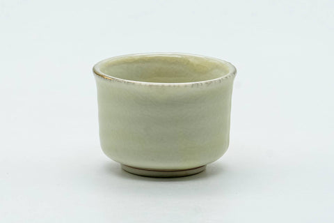 Japanese Teacup - Small Biege Floral Kutani-yaki Guinomi - 30ml