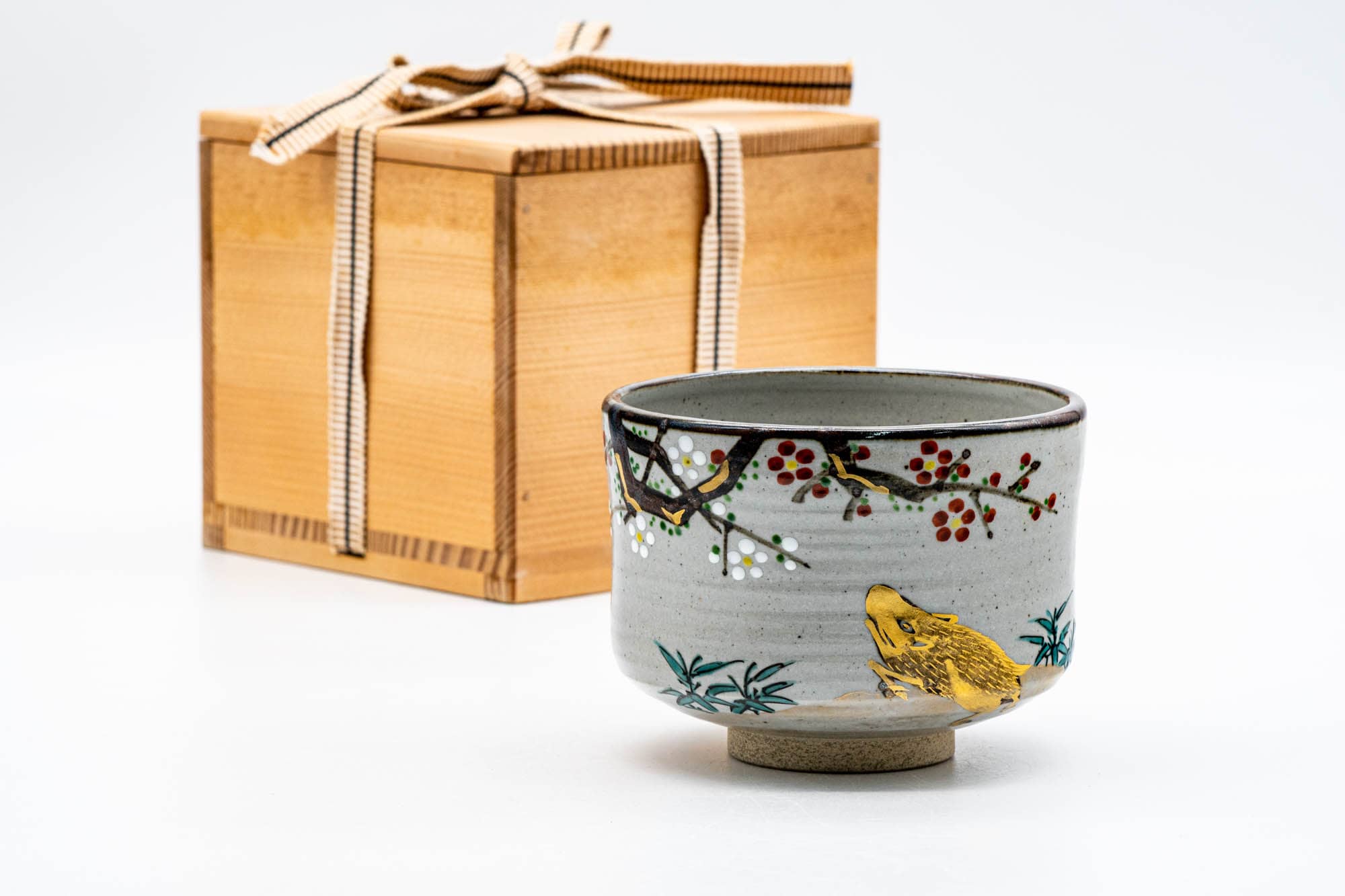 Japanese Matcha Bowl - 岩崎新定 Shinsada Iwasaki - Year of the Boar Zeze-yaki Chawan - 300ml