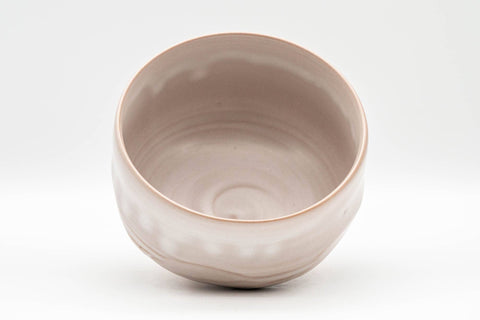Japanese Matcha Bowl - Milky Pink Drip-Glazed Kyo-yaki Chawan - 400ml - top-down view showing the interior