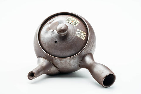 Japanese Kyusu - 昇龍窯 Shoryu Kiln - Brown Ash Glazed Banko-yaki Mesh Teapot - 260ml