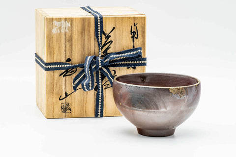 Japanese Matcha Bowl - 香山 Kayama - Goma Patterned Sugi-nari Bizen-yaki Chawan - 250ml