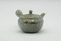 Tezumi — Japanese Kyusu - Golden Horse Green Celadon Glazed Obori Soma-yaki Porcelain Teapot - 200ml — three-quarter view