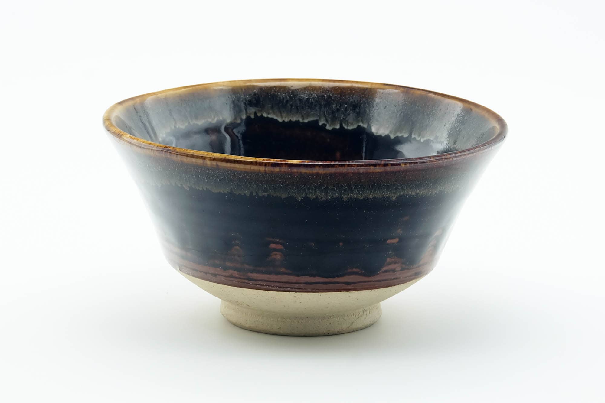Japanese Matcha Bowl - Brown Drip-Glazed Kyo-yaki Chawan - 200ml
