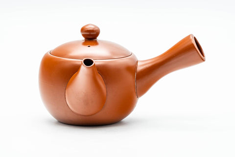 Japanese Tea Set - Camellia Engraved Shudei Tokoname-yaki Kyusu Teapot with 5 Yunomi Teacups