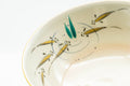 Japanese Matcha Bowl - Beige Gold Pond Leaves Kyo-yaki Summer Chawan - Juraku - 200ml - close-up of the painted leaves and grasses inside the bowl