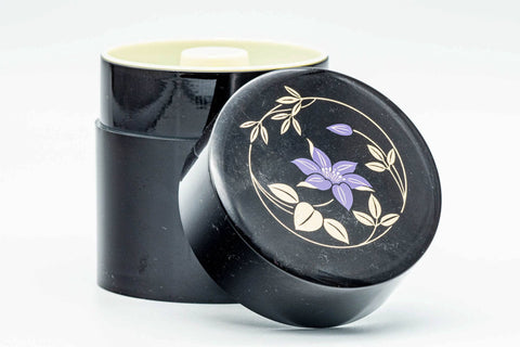 Japanese Chazutsu - Floral Purple Plastic Tea Canister - 300ml