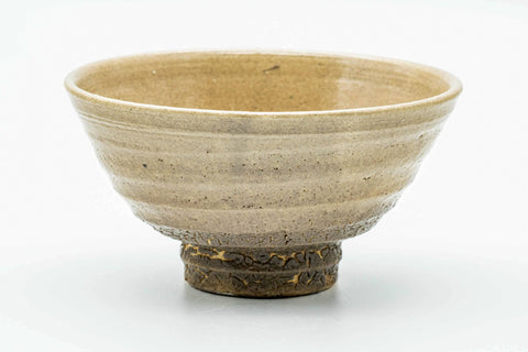 Japanese Matcha Bowl - Beige Kairagi Textured Ao-ido Chawan - 300ml