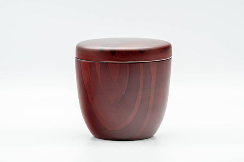 Japanese Chazutsu - Red Wood-Patterned Plastic Tea Canister - 275ml - Tezumi
