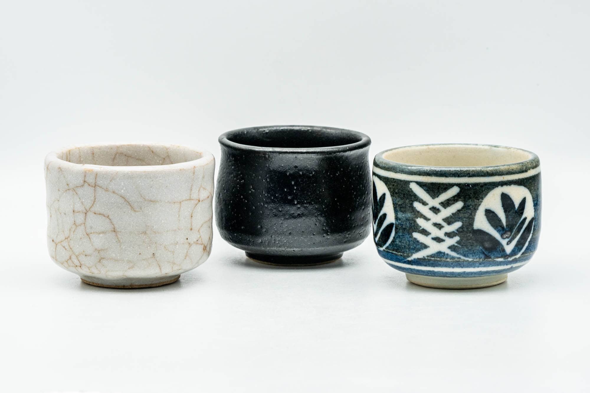Japanese Teacups - Set of 3 Uniquely Handmade Yunomi - 75ml - Tezumi