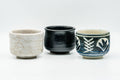 Tezumi — Japanese Teacups - Set of 3 Uniquely Handmade Yunomi - 75ml — front view from another angle