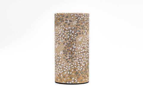 Gold White Sakura Washi Tea Canister - 200g