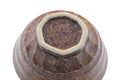 Tezumi — Japanese Teacup - Earthy Brown Geometric-shaped Yunomi - 240ml — inverted showing the foot ring