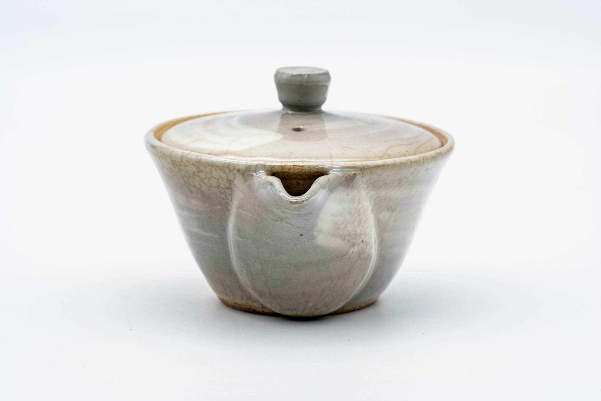 Japanese Houhin - 朝日焼 Asahi-yaki - Grey Hakeme Glazed Handleless Teapot - 100ml