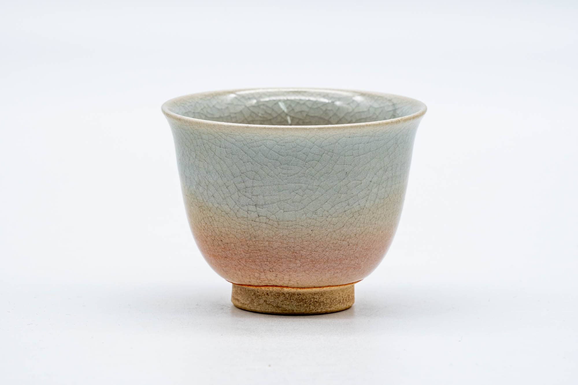 Japanese Teacup - 天鵬山 Tsubaki Kiln - Beige Pink Glazed Hagi-yaki Yunomi - 75ml