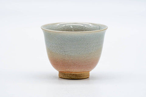 Japanese Teacup - 天鵬山 Tsubaki Kiln - Beige Pink Glazed Hagi-yaki Yunomi - 75ml