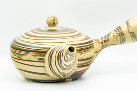 Japanese Kyusu - 伸康 Nobuyasu Nerikomi Tokoname-yaki Teapot - 210ml