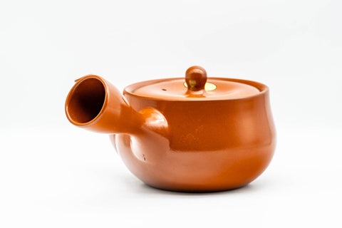 Japanese Kyusu - Classic Red Shudei Tokoname-yaki Mesh Teapot - 370ml