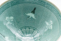 Tezumi — Korean Matcha Bowl - 황렌제/黄仁哲 Hwang Ren-je - Unkaku Green Celadon Chawan - 150ml — closeup of the glaze