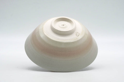 Japanese Matcha Bowl - Beige Pink Spiraling Kyo-yaki Summer Chawan - 150ml