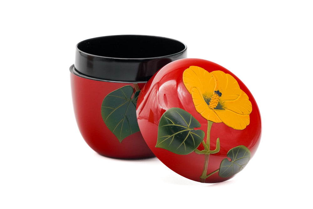 Japanese Natsume - Camellia Red Lacquer Matcha Tea Caddy