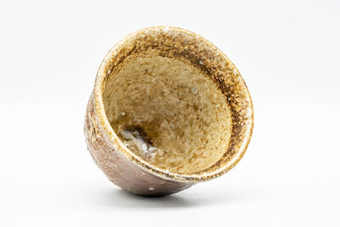 Japanese Teacup - Earthy Textured Wabi-Sabi Yunomi - 85ml - tilted view showing textured interior