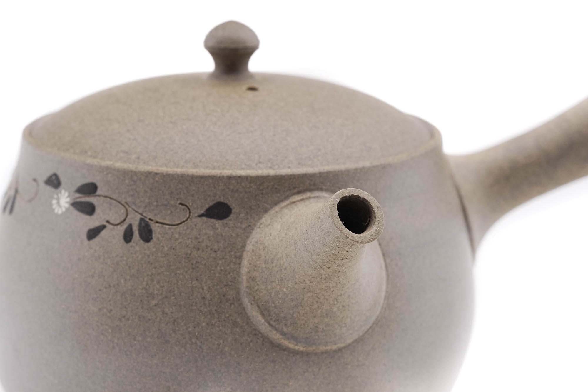 Japanese Kyusu - 都築豊 Tsuzuki Yutaka - Floral Yakishime Tokoname-yaki Teapot - 320ml