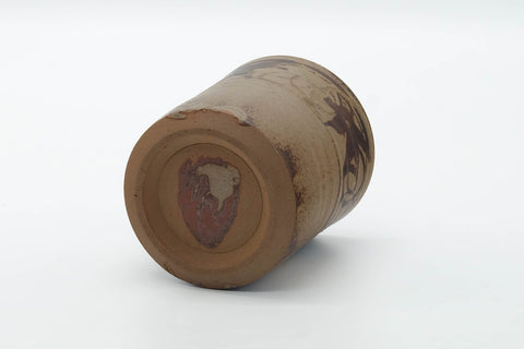 Japanese Teacup - Abstract Beige Brown Rustic Yunomi - 180ml