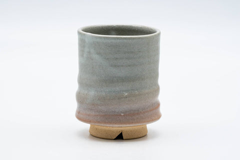 Japanese Teacup - Beige Glazed Spiraling Thumb-Indented Hagi-yaki Yunomi - 200ml