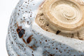 Tezumi — Japanese Matcha Bowl - 加藤秀山 Katou Hideyama - Blue Shino Mino-yaki Chawan - 300ml — inverted showing the foot ring