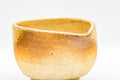 Japanese Katakuchi - Ash Glazed Textured Shigaraki-yaki Handleless Water Cooler - 200ml - angled view showing the pouring lip
