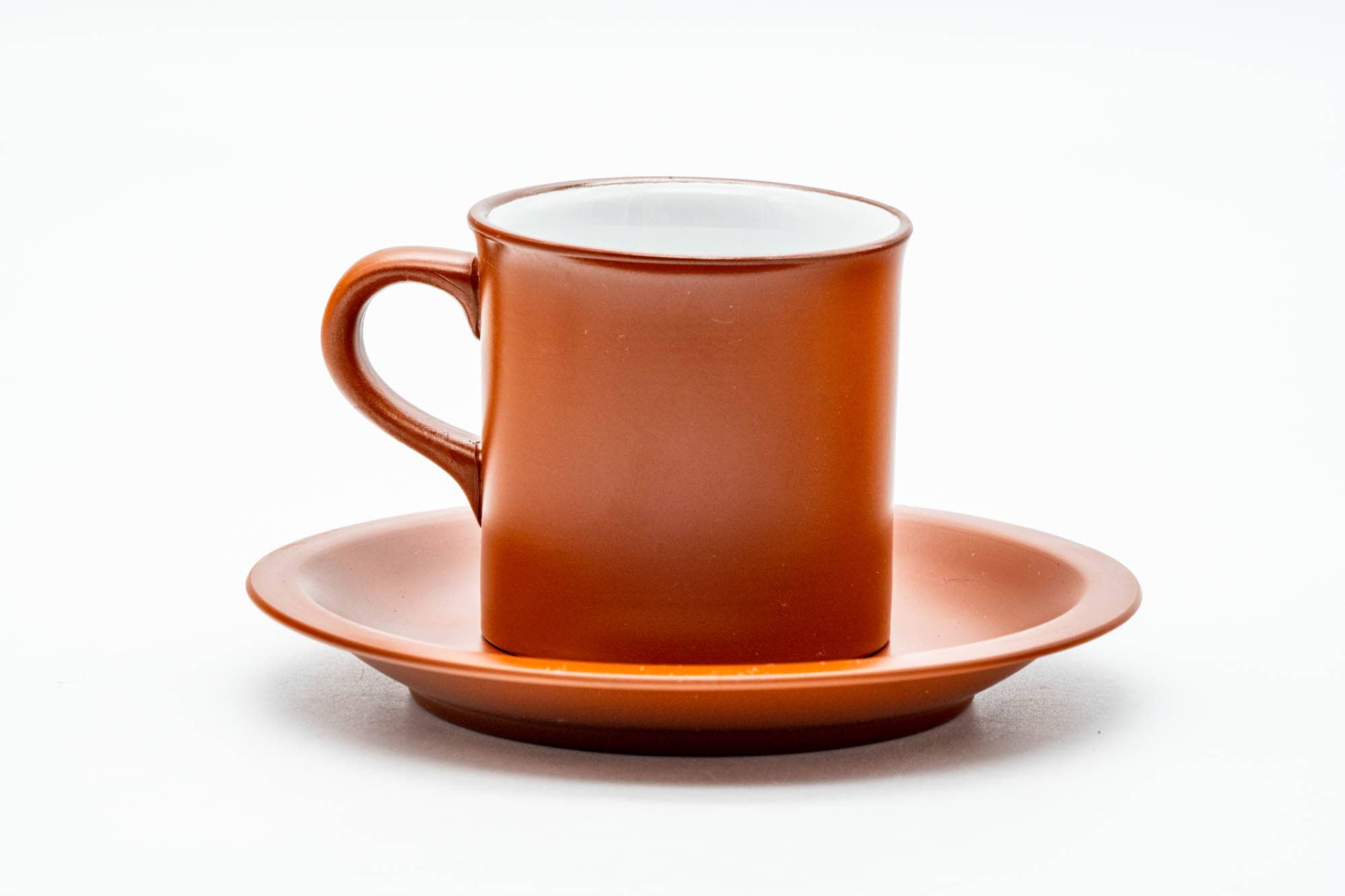 Tezumi Tokoname-yaki Ushirode Yunomi Teacup with Chataku Tea Saucer