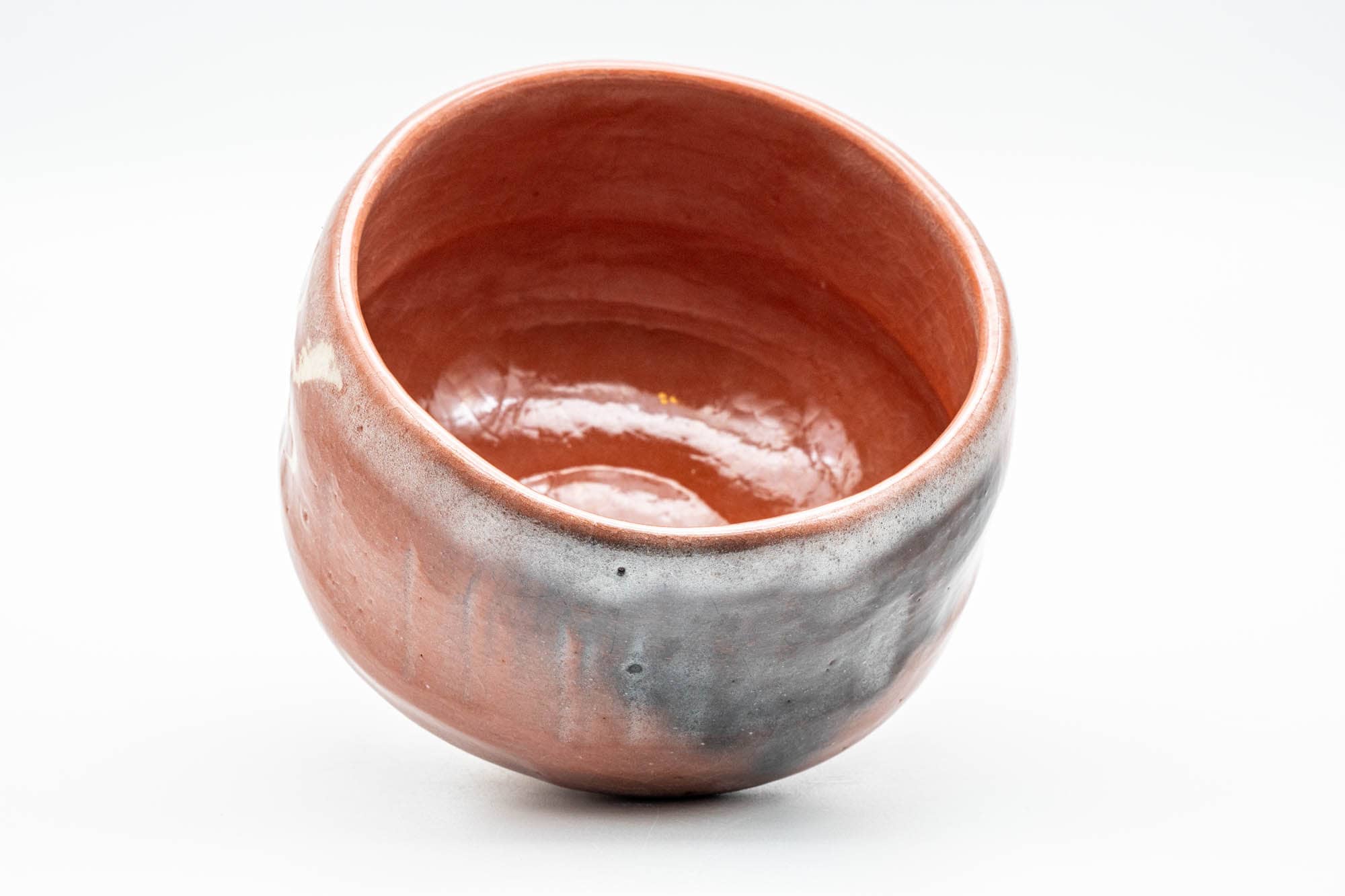 Japanese Matcha Bowl - Floral Aka-raku Red Raku Chawan - 400ml - Tezumi