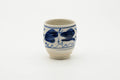Tezumi — Japanese Teacup - Abstract Blue White Glazed Yunomi - 100ml — front view