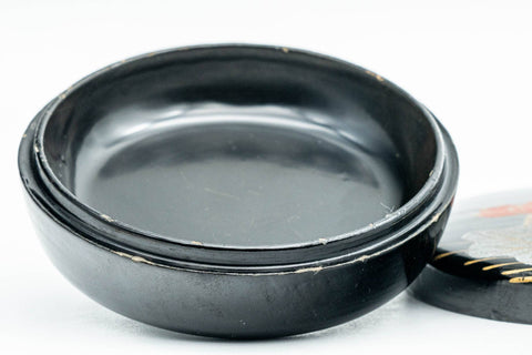 Japanese Incense Kogo - Floral Black Lacquer Container - 15ml - Tezumi