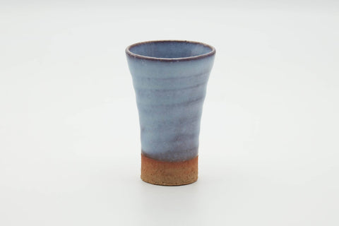 Tezumi — Japanese Teacup - Tall White Glazed Hagi-yaki Yunomi - 100ml — three-quarter view