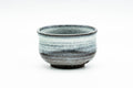 Japanese Teacup - Grey Milky White Drip-Glazed Guinomi - 50ml - side view of the grey-glazed cup