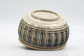 Tezumi — Japanese Kensui - Beige Brush Glazed Striped Water Bowl - 400ml — three-quarter view