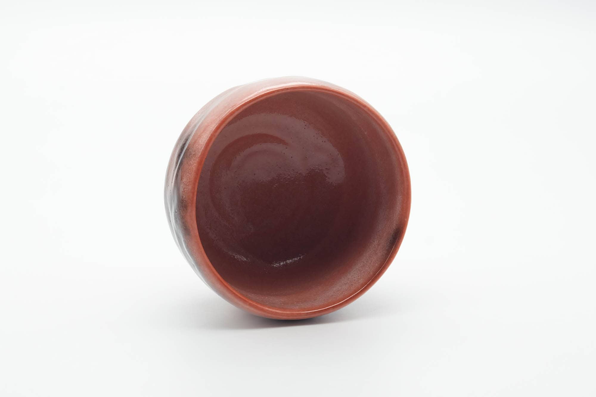 Japanese Matcha Bowl - Red Black Glazed Aka-raku Chawan - 500ml